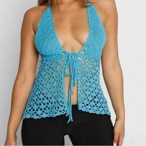 💛NWT TIGER MIST ISABEL CROCHET TOP IN BLUE